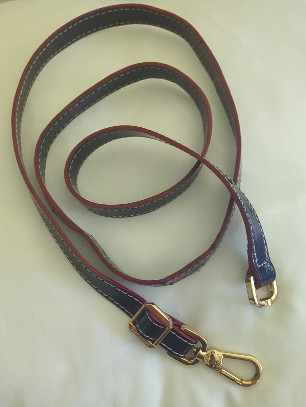 Arcadia Navy/Red Leather Crossbody Strap Gold Hardware *Use For Parts or Fix*49L